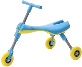 Trotineta pliabila pentru copii NOVOKIDS™ Scuttle Bug, Cadru metalic, 1-4 ani, maxim 20 kg, 3 roti din silicon, Stabilitate mare, Albastru