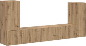 vidaXL Set comodă TV 4 pcs Stejar Artizanal Lemn compozit