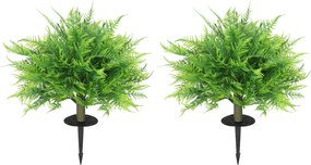 HOMCOM Tufe de ferigă Boston artificiale rezistente la UV, plante artificiale cu țăruși, set de 2, 60 cm pentru grădină, verandă | Aosom Romania