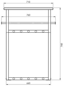 Cuier de perete alb-natural cu raft din metal Rizzoli – Spinder Design