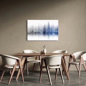 Tablou - Panorama orașului, albastru-gri (90x60 cm)