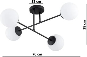 Brilagi - Lustră aplicată MILO 4xE27/60W/230V neagră