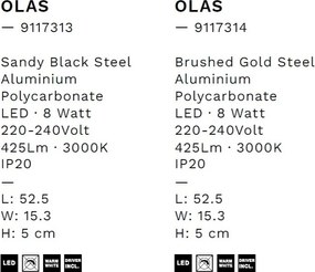 Aplica de perete LED stil minimalist OLAS aurie