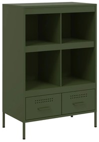 843106 vidaXL Dulap înalt, verde măsliniu, 68x39x101,5 cm, oțel