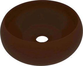 vidaXL Chiuvetă de baie lux maro închis mat 40x15 cm ceramică rotund