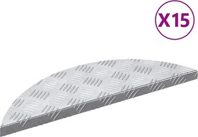 vidaXL Trepte Semilună 15 pcs Argintiu 60 x 18 x 2,5 cm Aluminiu