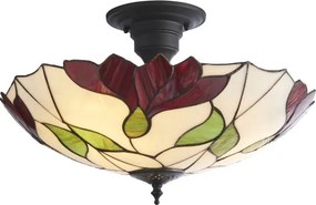 Endon 111896 - Lustră de tavan aplicată Tiffany BOTANICA, 3 x E27, 10 W, 230 V, diametru 45 cm
