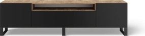 Comodă TV Femur Standing – 200x41x53 cm – Stejar Artisan / Negru