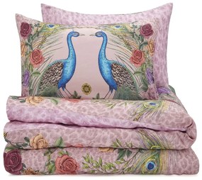 Lenjerie de pat roz din bumbac satinat pentru pat dublu, extinsă 230x220 cm Xanadu Peacock – Matthew Williamson