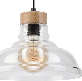 Lustră suspendată SINGLE 1xE27/60W/230V, diam. 28 cm, stejar