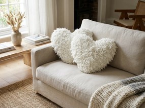 Perna decorativa ROMEO HEART 45x45 cm, albă
