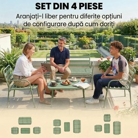 Outsunny canapele metalice verzi | Aosom Romania