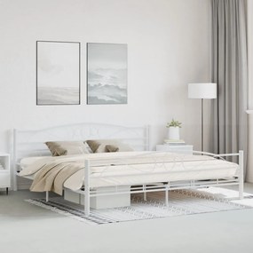 285306 vidaXL Cadru de pat, alb, 200 x 200 cm, metal