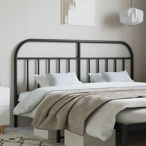 vidaXL Tăblie de pat metalică, negru, 160 cm
