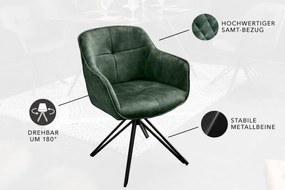 Set 2 scaune moderne pivotante Euphoria verde inchis