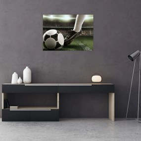 Tablou pe sticlă - Minge de fotbal (70x50 cm)