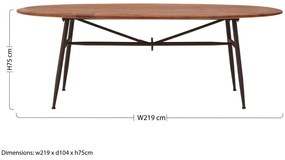 Masă de dining din lemn de nuc 104x219 cm New Foundry – Premier Housewares