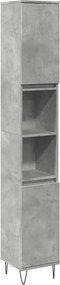 vidaXL Dulap de baie, gri beton, 30x30x190 cm, lemn prelucrat