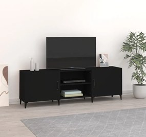 vidaXL Comodă TV, negru, 150x30x50 cm, lemn compozit