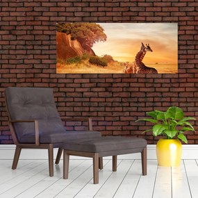 Tablou Girafe în Africa (120x50 cm)