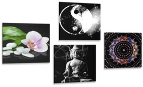 Set tablouri Feng shui pe fundalul negru