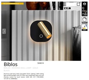 Aplica LED design modern Biblos negru, auriu