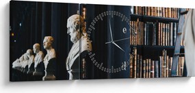 Tablou - La bibliotecă (cu ceas) (90x30 cm)