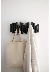 Cuier de perete negru din lemn masiv de pin Picket – Umbra