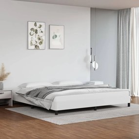 346923 vidaXL Cadru de pat, alb, 200x200 cm, piele ecologică