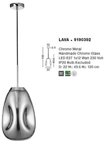 Lustra / Pendul design modern decorativ Lava crom NVL-9190392