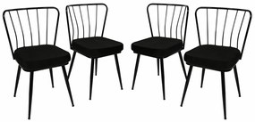 Set de scaune de sufragerie Yildiz Black, 4 buc.