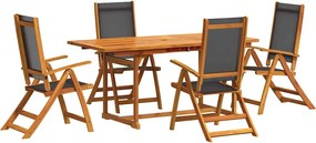 vidaXL Set mobilier de grădină, 7 piese, lemn masiv acacia/textilenă
