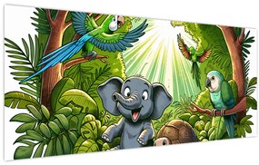 Tablou - Animăluțe vesele (120x50 cm)