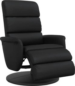 vidaXL Fotoliu rabatabil cu suport de picioare, negru, piele ecologică