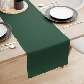 Goldea napron de masă 100% bumbac - verde închis 50x180 cm