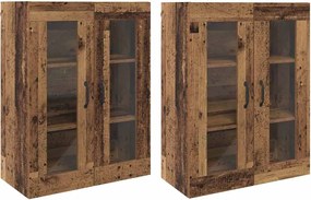 vidaXL Mobilier cu Montaj pe Perete 2 pcs Lemn vechi 69,5 x 34 x 90 cm