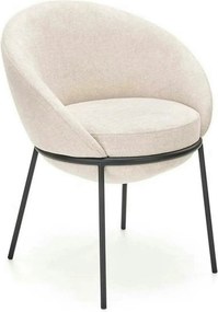 Saun tapitat dining K482, bej/negru, stofa clasica/metal, 61x59x78 cm