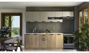 Set Mobila Bucatarie PERLA 260cm Stejar Cremona/Casmir