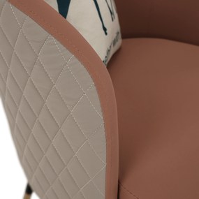 Fotoliu design, roz pudrat/ bej, KALILA