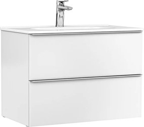 Set dulap baza suspendat Gala Shona alb 2 sertare cu lavoar Klea 80 cm