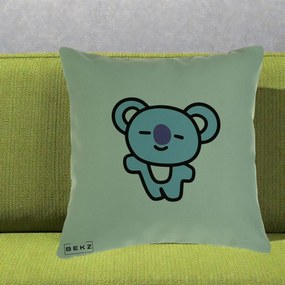 Perna Personalizata BT21 Koya Kawaii, 40x40 cm, Verde, Husa Detasabila, Perna Inclusa, BEKZ®