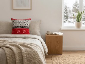 Husa din microplus pentru pernuta SNOWY FOREST 45x45 cm, gri