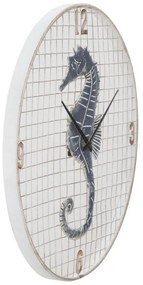 Ceas decorativ alb din metal, Ø 55,5 cm, Seahorse Mauro Ferreti