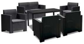 Set mobilier de grădină Nero IV cu 6 locuri, grafit
