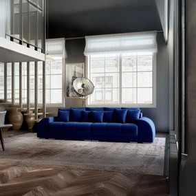 Canapea extensibilă dumonde cu 2 lăzi de depozitare si sezut confortabil din spuma high-density, Verona Royal Blue 310x100 cm