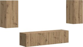 vidaXL Set comodă TV 4 pcs Stejar Artizanal Lemn compozit