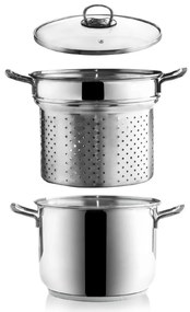 Oală de paste Orion Anett, 3 piese, din inox, 6 l