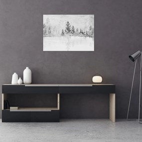 Tablou pe sticlă - Cerb lângă lac (70x50 cm)