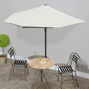 Umbrela de soare de balcon, tija aluminiu, nisipiu, 300x155 cm