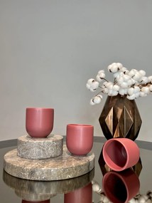 Pahar Cafea Ceramica Novum (Rosu Grena-Mat, 250ml) Gresie Glazurata Manual